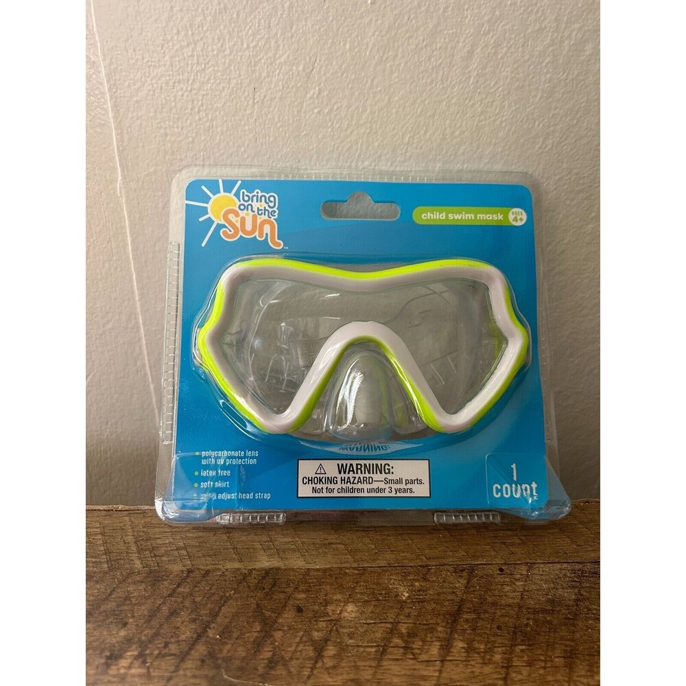 Bring On The Sun Child 4+ Swim Mask Latex Free - Quick Adjust, Lime Green